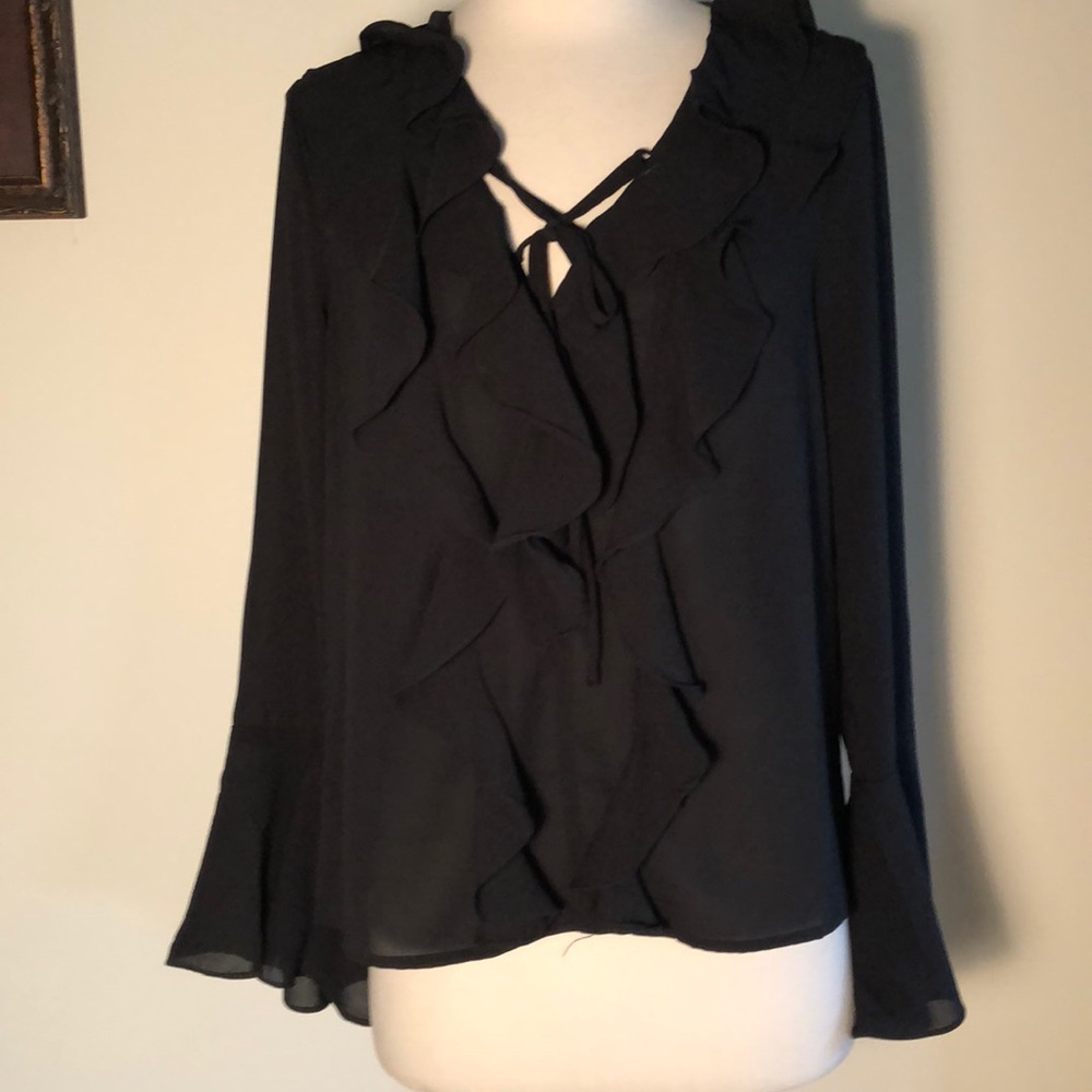 Ruffle bell sleeve blouse